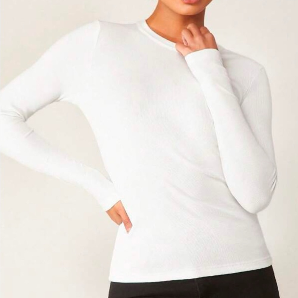NWOT White Long Sleeve Ribbed Top